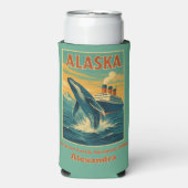 Familie reünie Alaska Whale Cruise Seltzer Blikjeskoeler (Seltzer Voorkant)