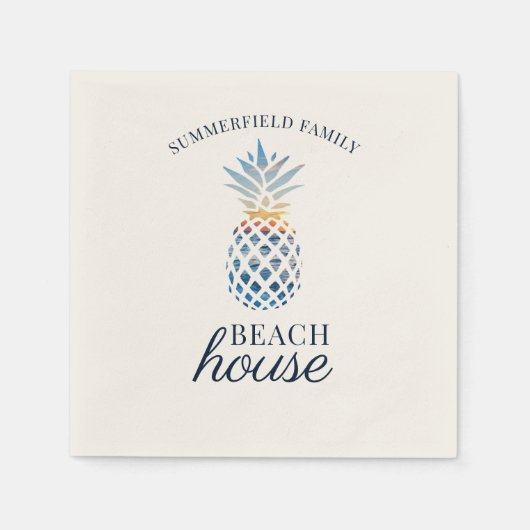 Familie Reünie Ananas Tropical Beach House Servet (Voorkant)