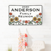 Familie Reünie Banner Aangepaste Zonnebloem Bloeme