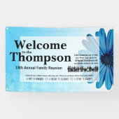 Familie Reünie Banner (Blauwe Bloem) (Horizontaal)