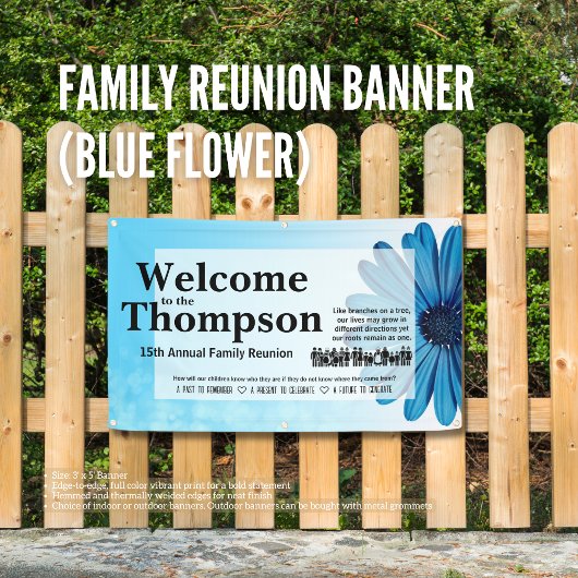 Familie Reünie Banner (Blauwe Bloem)