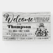 Familie reünie banner - rustiek wit gewassen hout (Horizontaal)