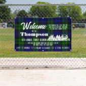 Familie reünie banner (zwart horloge Tartan) (Insitu)