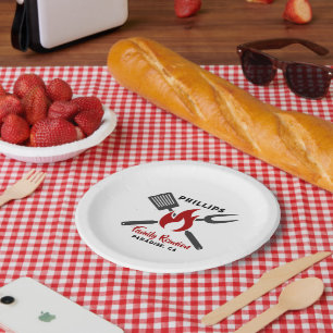 Familie Reünie Barbeque Cookout Papieren Bordje