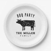 Familie reünie BBQ diner party aangepaste  koe Papieren Bordje (Voorkant)