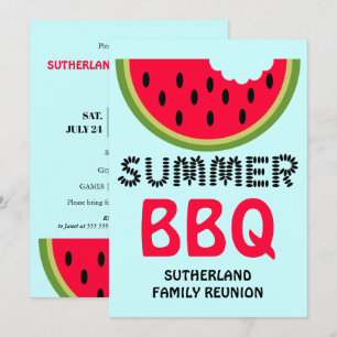 Familie Reünie BBQ Watermeloen en Zaden Kaart