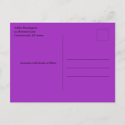 Familie reünie bewaart de Datum Moderne Kleurrijke Aankondigingskaart (Achterkant)