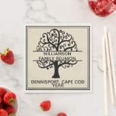 Familie reünie Black Family Tree Modern Tekening Servet (Insitu)