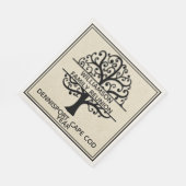 Familie reünie Black Family Tree Modern Tekening Servet (Hoek)