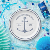 Familie Reünie Blauw Anker Party Bord (Feest)