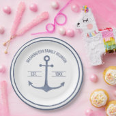 Familie Reünie Blauw Anker Party Bord (Feest)