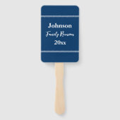 Familie Reünie Blauw en Wit Naam Jaar Sjabloon Handwaaier (Achterkant)