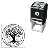 Familie Reünie Boho Tree Monogram Naam Zelfinktende Stempel (In situ)