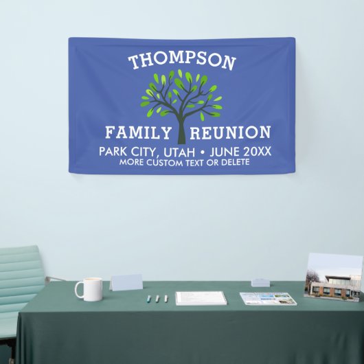 Familie reünie Boom Aangepaste naam Datum Spandoek (Beurs)