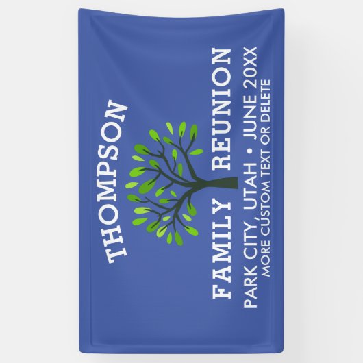 Familie reünie Boom Aangepaste naam Datum Spandoek (Verticaal)