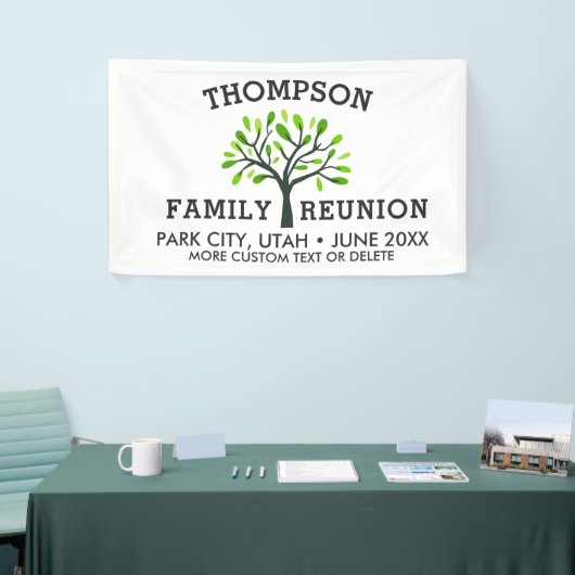 Familie reünie Boom Aangepaste naam Datum Spandoek (Beurs)