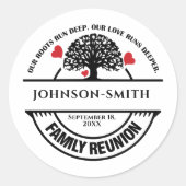 Familie Reünie Boom Inspirerend Quote Ronde Sticker (Voorkant)