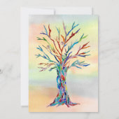 Familie reünie - Boom kleurrijke uitnodiging (Achterkant)