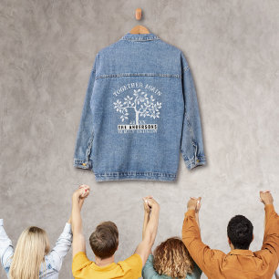 Familie reünie boom, naam en datum denim jacket