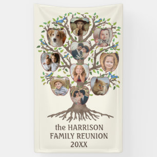 Familie Reünie Boom Samen 10 Fotocollage Spandoek
