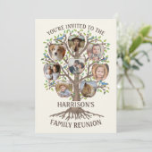 Familie reünie Boom Samen 8 Fotocollage Kaart (Staand voorkant)