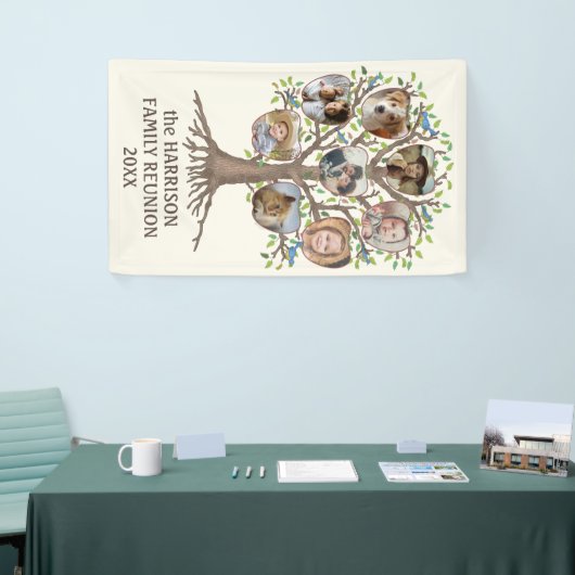 Familie reünie Boom Samen 8 Fotocollage Spandoek (Beurs)