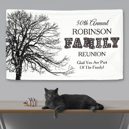 Familie reünie boomselectielampjes spandoek