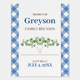 Familie reünie borden Blue Gingham Print