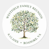 Familie Reünie Bos Aquarel Boom Ronde Sticker (Voorkant)