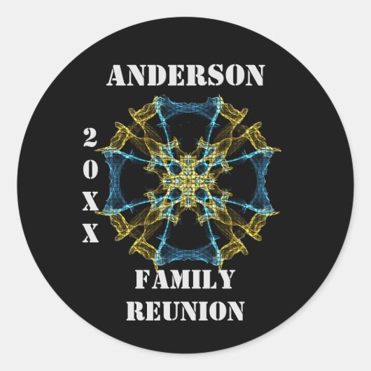 Familie reünie Buitenruimte Celsiale envelop Ronde Sticker (Voorkant)
