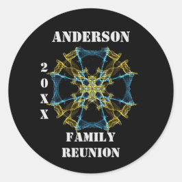 Familie reünie Buitenruimte Celsiale envelop Ronde Sticker