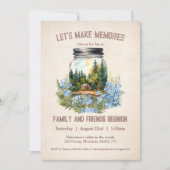 Familie Reünie Cabin in de Bossen Uitnodiging (Voorkant)