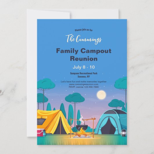 Familie Reünie Camping Kaart (Voorkant)