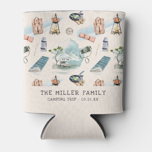 Familie Reünie Camping Road Trip Gepersonaliseerde Blikjeskoeler (Voorkant)