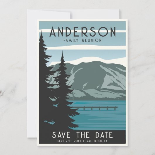 Familie Reünie Camping Trip Bos Bomen Save The Date (Voorkant)