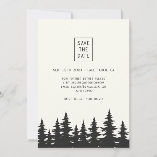  Familie Reünie Camping Trip Bos Bomen Save The Date (Achterkant)