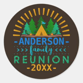 Familie Reünie Camping Trip Bossen | Aangepaste na Ronde Sticker