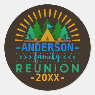 Familie Reünie Camping Trip Bossen | Aangepaste na Ronde Sticker