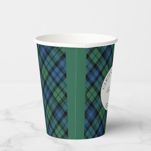 Familie reünie Clan Campbell Tartan Aangepast Papieren Bekers (Rechts)