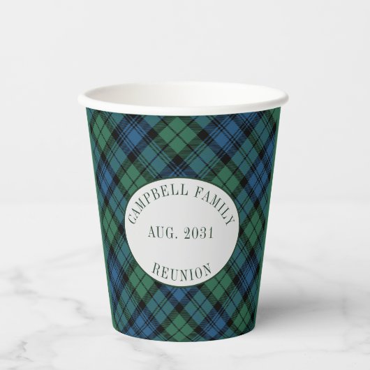 Familie reünie Clan Campbell Tartan Aangepast Papieren Bekers (Voorkant)