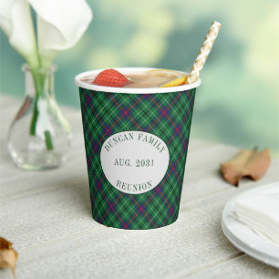 Familie Reünie Clan Duncan Tartan Schotse Plaid Op Papieren Bekers