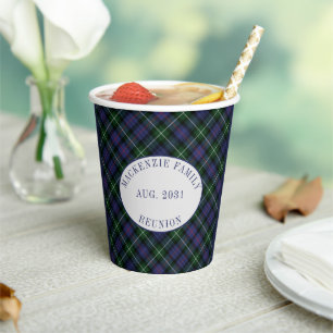 Familie Reünie Clan MacKenzie Tartan Schotlandse P Papieren Bekers