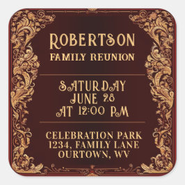 Familie Reünie Collectie Vierkante Sticker