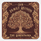 Familie Reünie Collectie Vierkante Sticker (Voorkant)