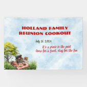 Familie Reünie Cookout In het Park Banner (Horizontaal)