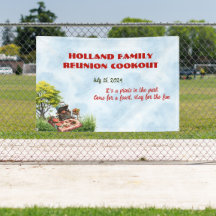 Familie Reünie Cookout In het Park Banner