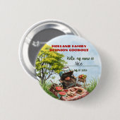 Familie Reünie Cookout In het Park Button (Voorkant /achterkant)