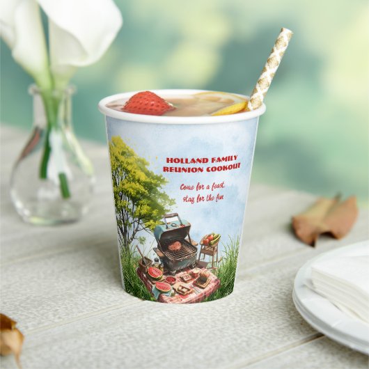 Familie Reünie Cookout In het Park Paper cup Papieren Bekers (Insitu)
