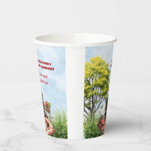 Familie Reünie Cookout In het Park Paper cup Papieren Bekers (Links)