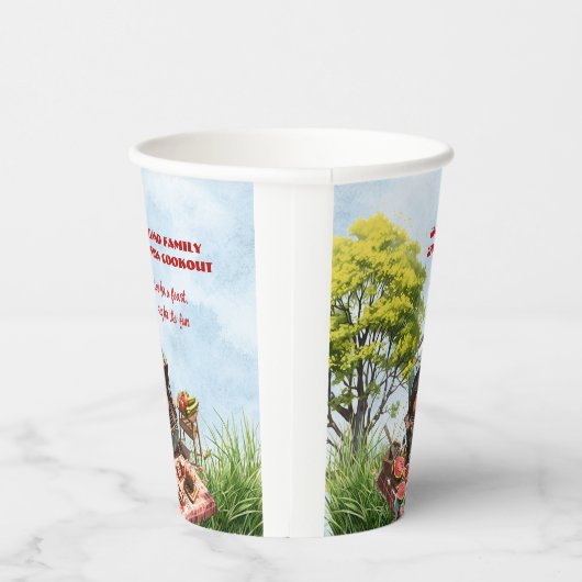 Familie Reünie Cookout In het Park Paper cup Papieren Bekers (Rechts)